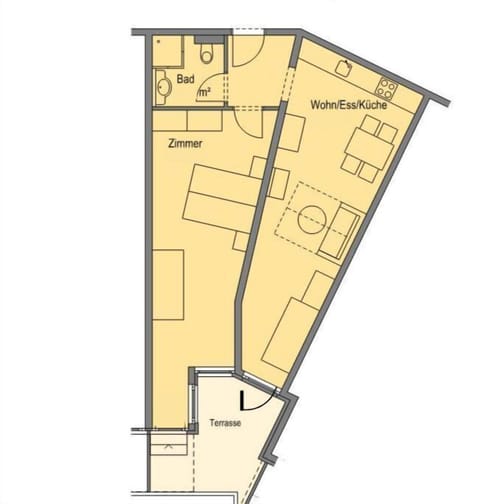 Deluxe Einzimmer Apartment AD1D | Floor plan