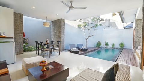 Villa, 2 Bedrooms, Private Pool | Living area | 36-inch flat-screen TV with cable channels, TV