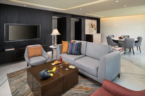 Grand Suite, Terrace (Luxury) | Living area | 32-inch LCD TV with satellite channels, TV, DVD player