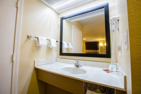 Standard Room, 1 King Bed, Non Smoking (No Pets) | Bathroom | Shower, free toiletries, hair dryer, towels