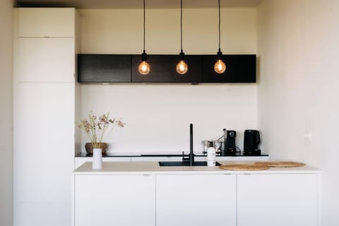 Family Apartment, 2 Bedrooms, 2 Bathrooms, Sea View (The Dune) | Private kitchen | Espresso maker