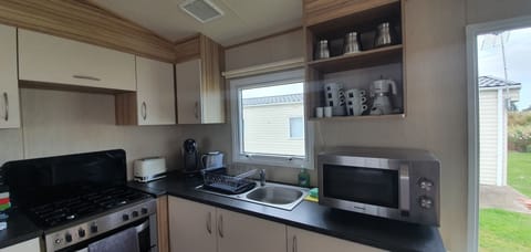 Cabin | Private kitchen | Fridge, microwave, oven, coffee/tea maker