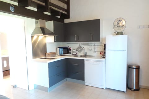 Family Apartment, Garden View, Mezzanine | Private kitchen | Fridge, electric kettle