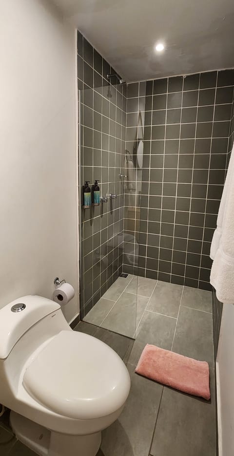 Superior Double Room, Balcony | Bathroom | Shower, hair dryer, towels, soap