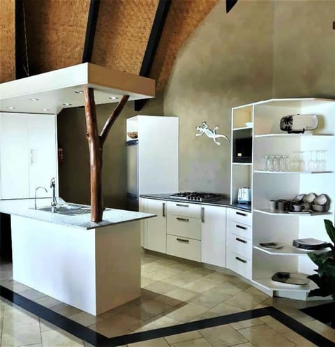 Beachfront Villa | Private kitchen | Full-size fridge, microwave, stovetop, dishwasher