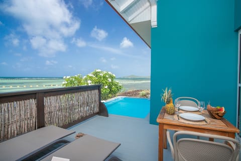 Villa, 1 Bedroom, Private Pool, Oceanfront | Premium bedding, pillowtop beds, in-room safe, desk