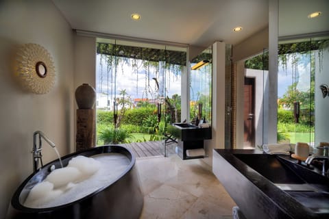 Luxury Villa, 4 Bedrooms, Private Pool, Garden View | Bathroom | Separate tub and shower, deep soaking tub, rainfall showerhead