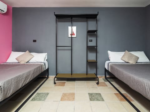 Economy Double Room, 2 Queen Beds, Private Bathroom | Free WiFi, bed sheets