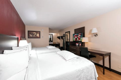 Premium Room, 2 Double Beds (Upgraded Bedding & Snack, Smoke Free) | In-room safe, desk, laptop workspace, blackout drapes