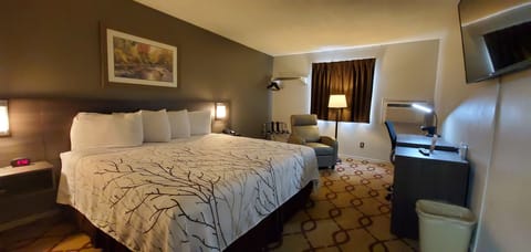 Business Single Room, 1 King Bed | 1 bedroom, premium bedding, blackout drapes, soundproofing