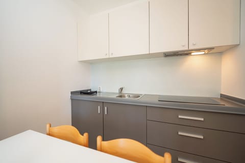 Fridge, oven, stovetop, coffee/tea maker