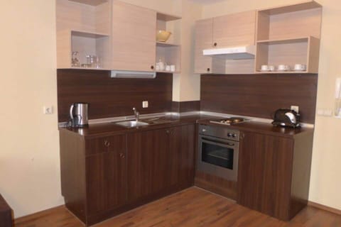 Apartment | Private kitchen | Fridge, microwave, oven, stovetop