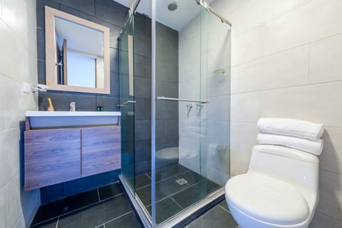 Double Room | Bathroom | Shower, free toiletries, towels, soap