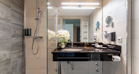 Free toiletries, hair dryer, towels, soap