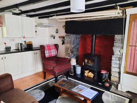 House | Living room | TV, fireplace