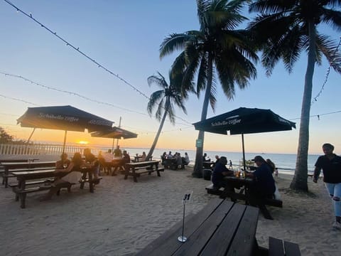 On the beach, beach bar