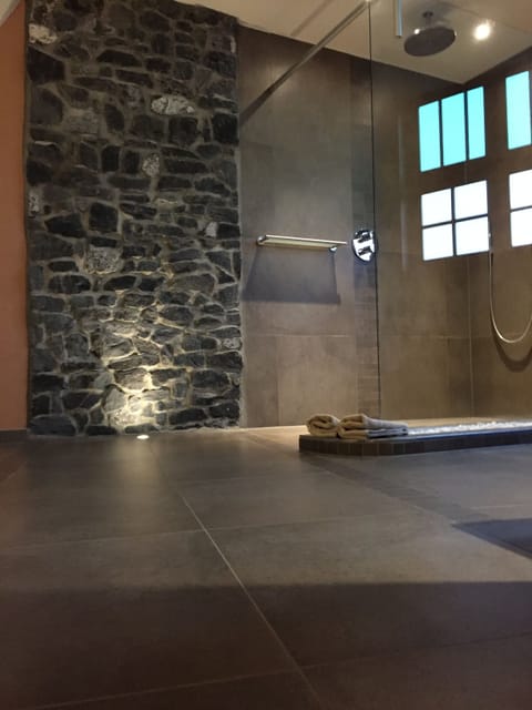 Suite | Bathroom | Rainfall showerhead, free toiletries, hair dryer, towels