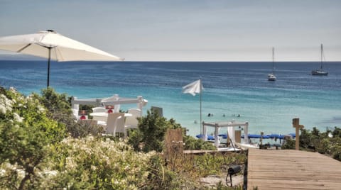 On the beach, white sand