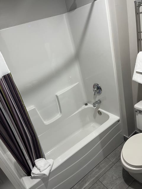 Suite, 1 King Bed, Non Smoking, Jetted Tub | Bathroom | Combined shower/tub, free toiletries, hair dryer, towels