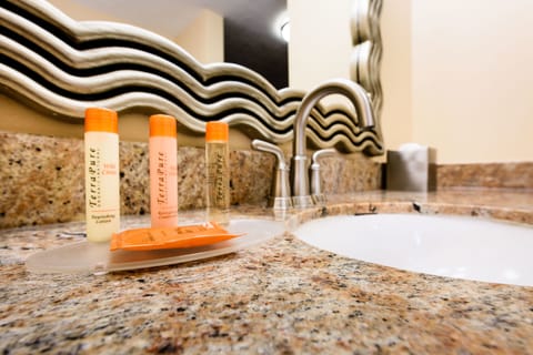 Shower, eco-friendly toiletries, hair dryer, towels