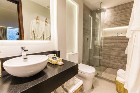 Deluxe Room | Bathroom | Shower, slippers, towels