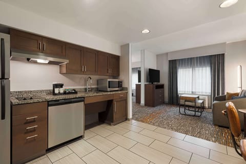 Studio Suite, 1 King Bed with Sofa bed (Hearing Accessible) | Private kitchen | Full-size fridge, microwave, stovetop, dishwasher