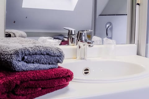 Comfort Room | Bathroom | Shower, free toiletries, hair dryer, towels