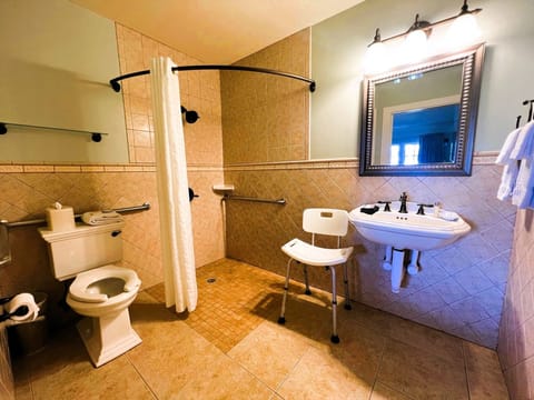 Standard Room, 1 Queen Bed, Accessible, Non Smoking | Bathroom | Combined shower/tub, free toiletries, hair dryer, towels