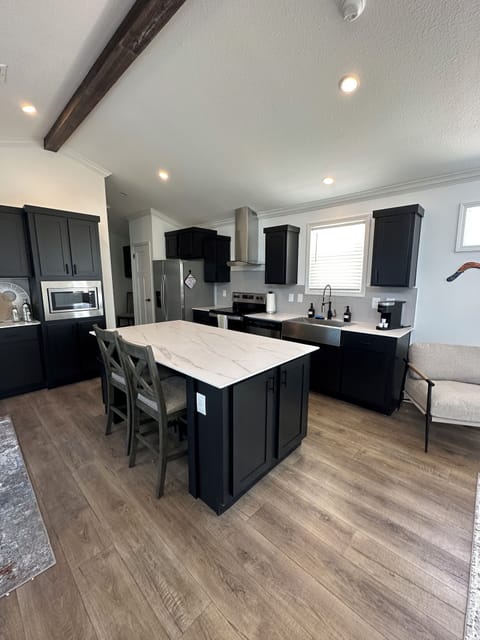 Signature Cabin, 1 King Bed with Sofa bed, Lake View | Private kitchen | Full-size fridge, microwave, oven, stovetop