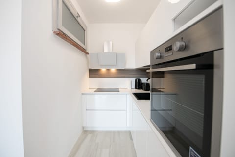 Exclusive Apartment | Private kitchen | Fridge, microwave, oven, stovetop