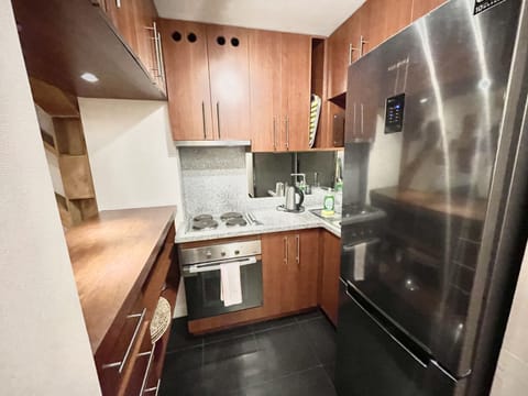 Deluxe Apartment | Private kitchen | Fridge, microwave, cookware/dishes/utensils