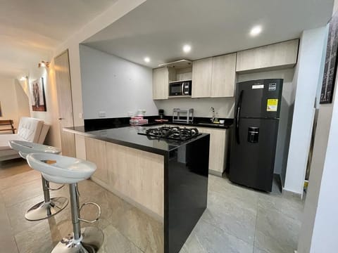 Family Apartment | Private kitchen | Full-size fridge, microwave, oven, blender