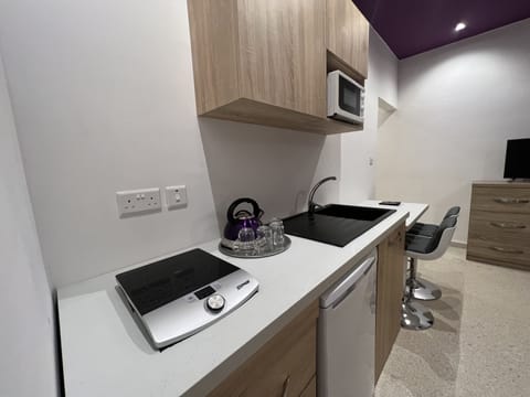 Deluxe Studio | Private kitchen | Mini-fridge, electric kettle