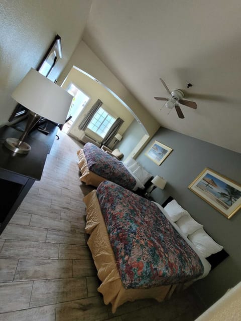 Room, 2 Queen Beds, Pool View | Desk, WiFi, bed sheets