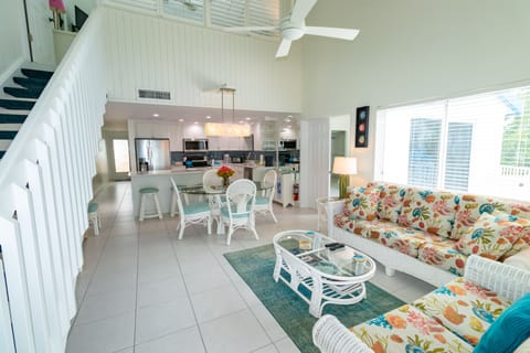 Deluxe Villa, 3 Bedrooms, Ocean View | Living area | 55-inch flat-screen TV with digital channels, TV