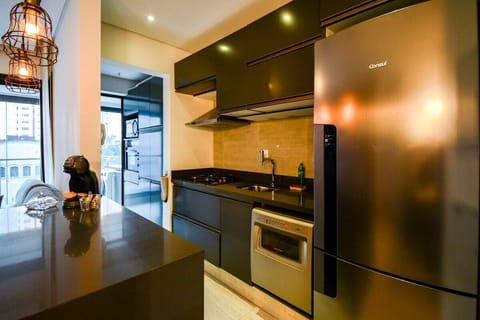 Luxury Apartment | Private kitchen | Fridge, microwave, coffee/tea maker, coffee grinder