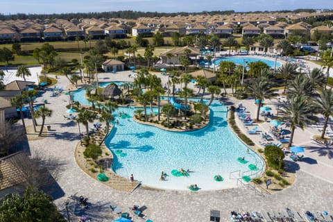 Outdoor pool, sun loungers, lifeguards on site