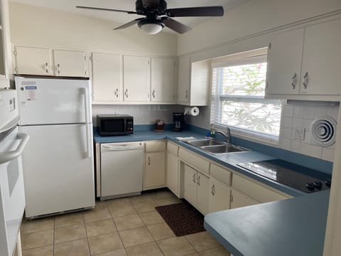 Large 2 Bedrooms, 1 Bath, Kitchen, Patio | Private kitchen | Full-size fridge, microwave, coffee/tea maker, toaster