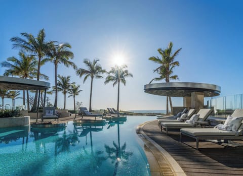 Indoor pool, outdoor pool, sun loungers