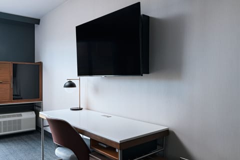 Hypo-allergenic bedding, desk, laptop workspace, iron/ironing board