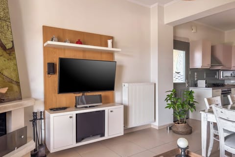 Flat-screen TV, DVD player