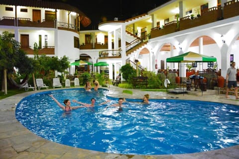 Outdoor pool, pool umbrellas