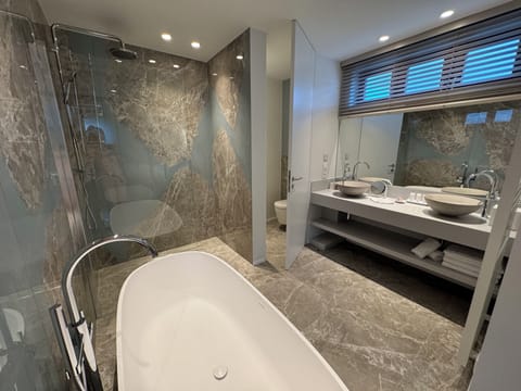 Junior Suite | Bathroom | Free toiletries, hair dryer, towels, soap