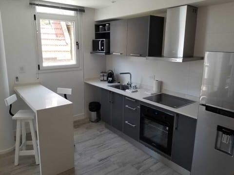 Standard Apartment | Private kitchen | Full-size fridge, microwave, oven, electric kettle