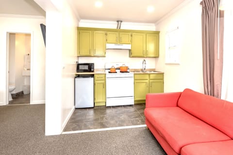 Deluxe Suite, 2 Double Beds | Private kitchen | Fridge, microwave, coffee/tea maker, electric kettle