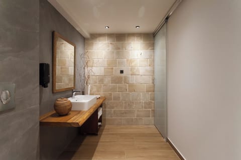 Royal Suite | Bathroom | Shower, rainfall showerhead, eco-friendly toiletries, hair dryer