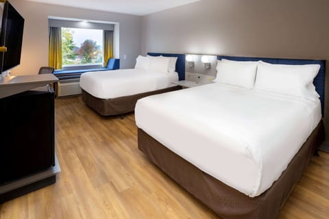 Room, 2 Queen Beds, Accessible, Non Smoking (Roll-In Shower) | In-room safe, desk, blackout drapes, iron/ironing board