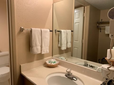 Room, 1 King Bed, Non Smoking | Bathroom | Hair dryer, towels