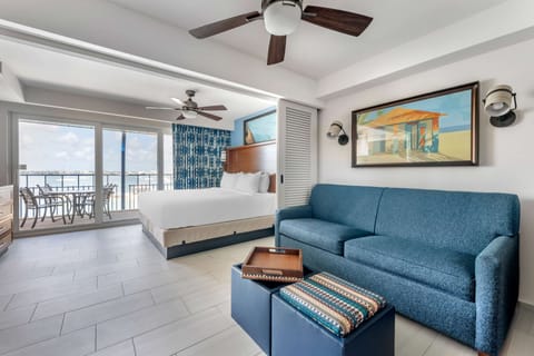 Studio Ocean View with King Bed | Living room | 32-inch flat-screen TV with satellite channels, TV