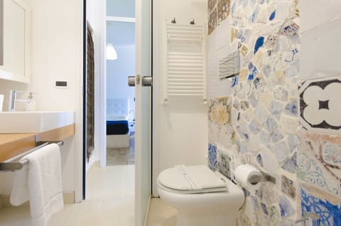 Panoramic Apartment, 1 Bedroom, Terrace, Sea View (Private entrance) | Bathroom | Shower, eco-friendly toiletries, hair dryer, bidet